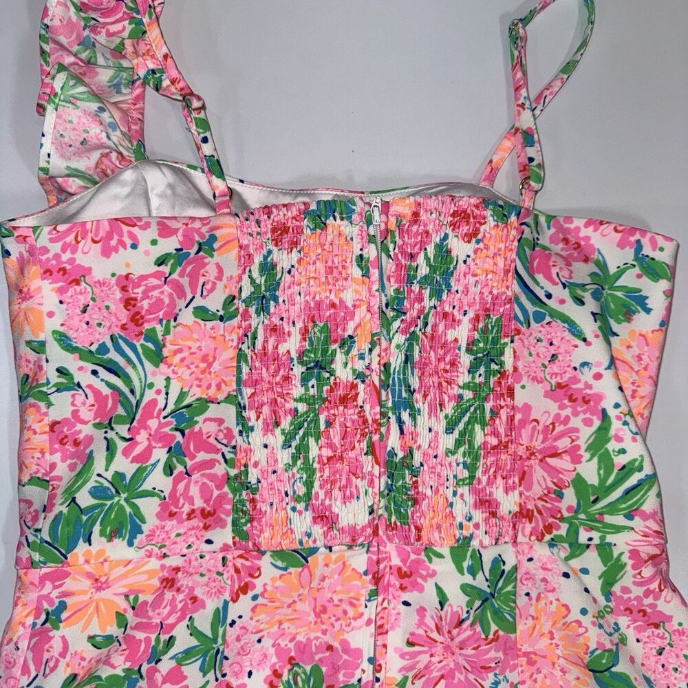 Lilly Pulitzer Maetha Romper Faux Skirt That’s What I Herd Floral Women 00 EUC - Picture 9 of 12